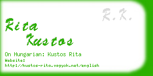 rita kustos business card